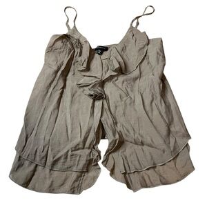 Dynamite Clover Ruffle Cami Top Taupe/Beige XS